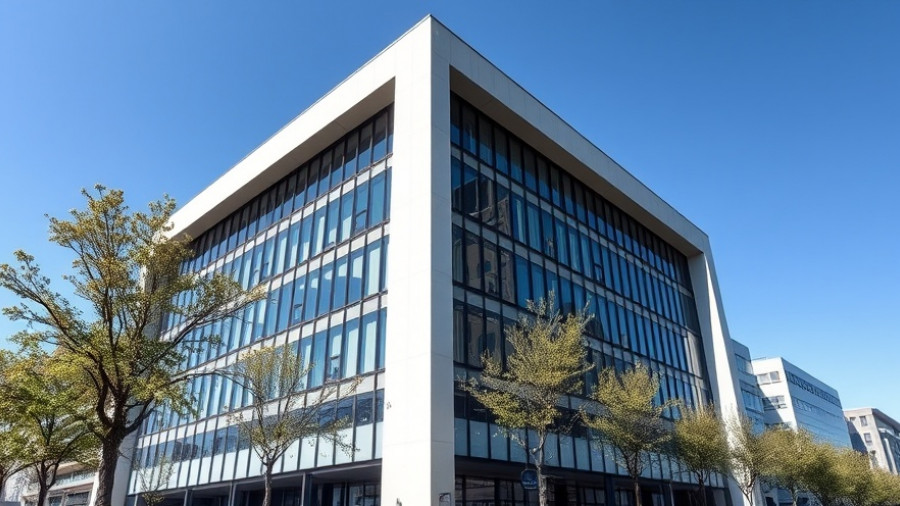 Modern building exterior under clear sky related to Amazon layoffs in California.
