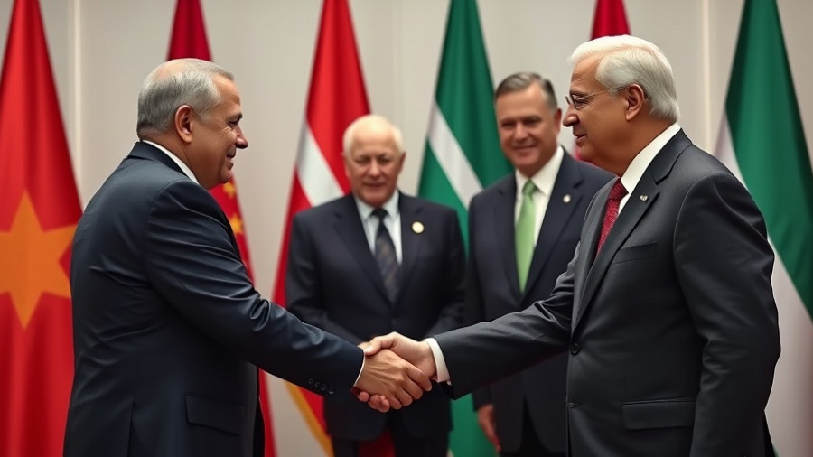 Trump Xi Trade Truce handshake with flags in the background.