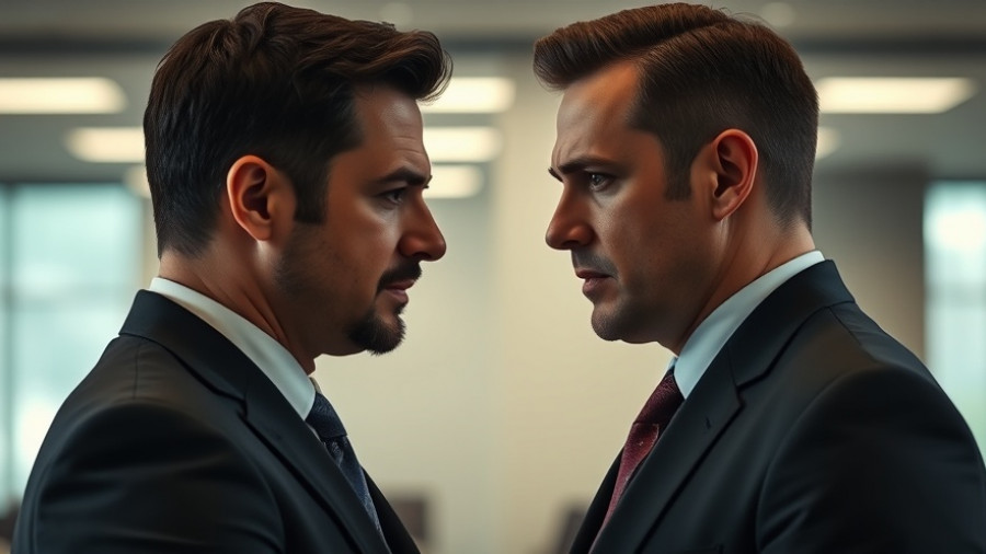 Discussion on filibuster in US politics between two men in suits.