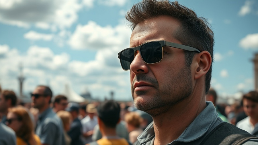 Event attendees outdoors under a clear sky.