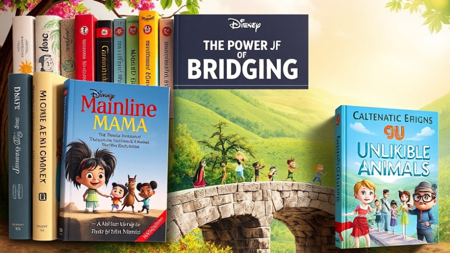 Books about belonging with symbolic bridge illustration.
