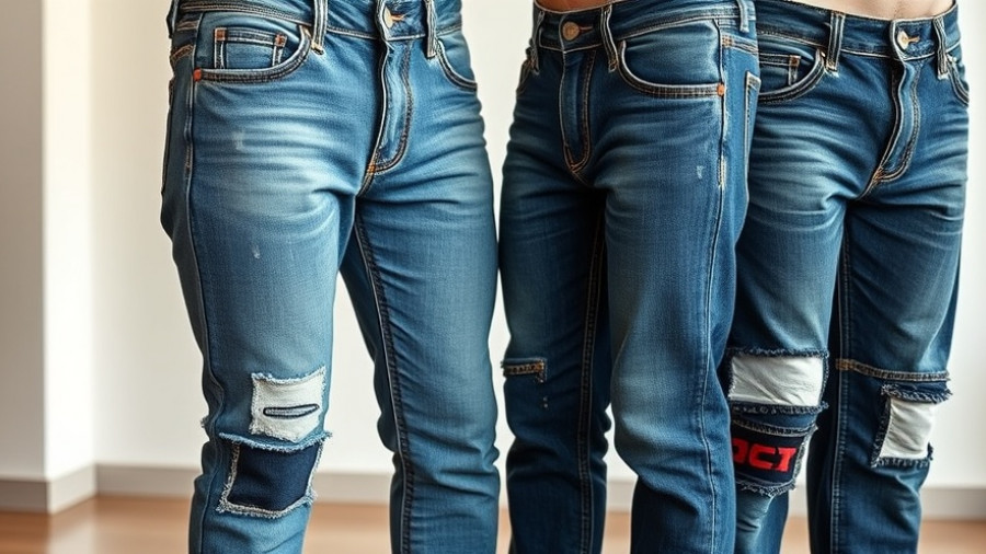 SF News: Unique patched denim jeans in bright setting.