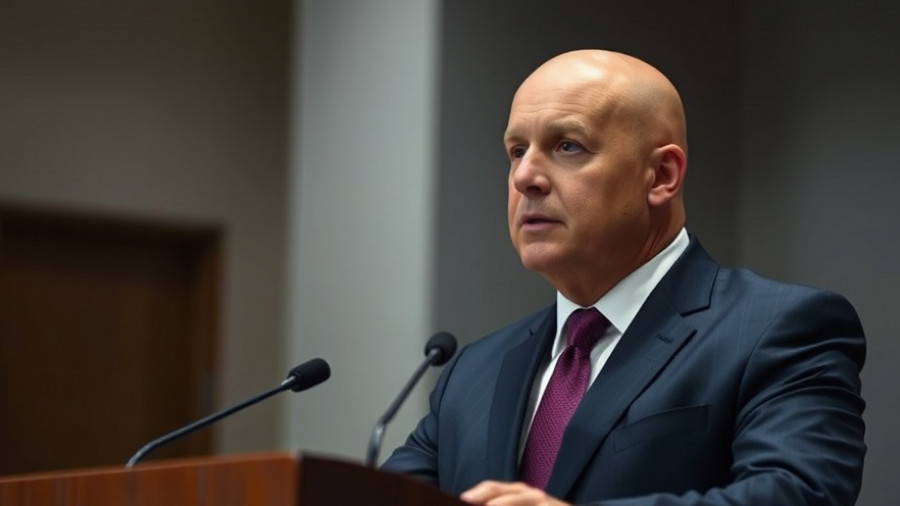 Maryland Redistricting Efforts discussed by a man in a suit at podium.