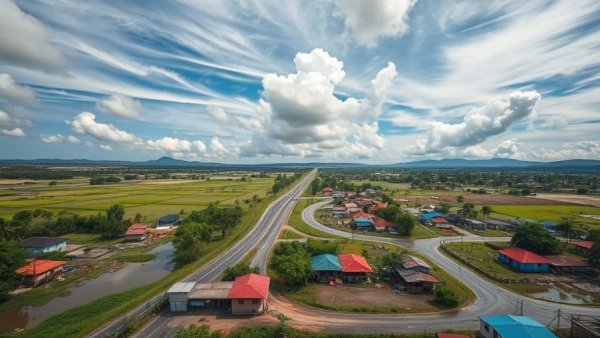 Philippine town affected by Typhoon Kalmaegi showing floods and damage.