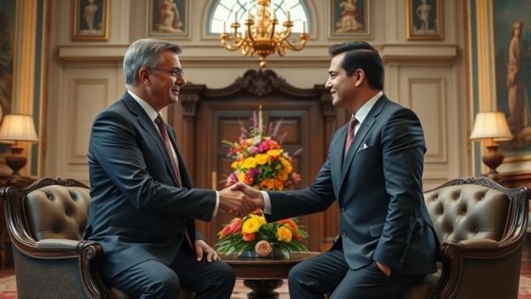 Diplomatic meeting illustrating Russian sanctions impact on Hungary.