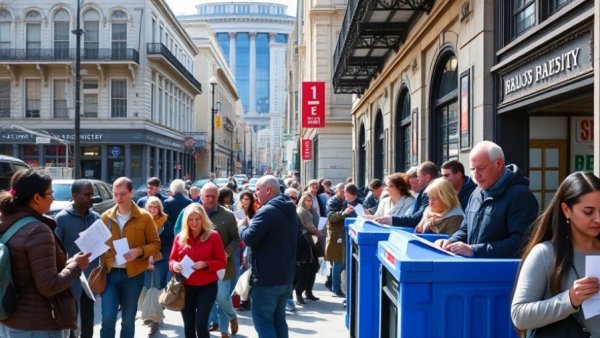 Latino voter participation in San Francisco at a ballot drop-off.