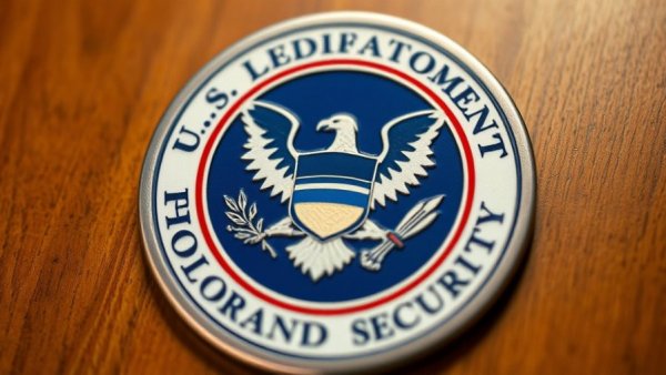 Official emblem of U.S. Department of Homeland Security on wood