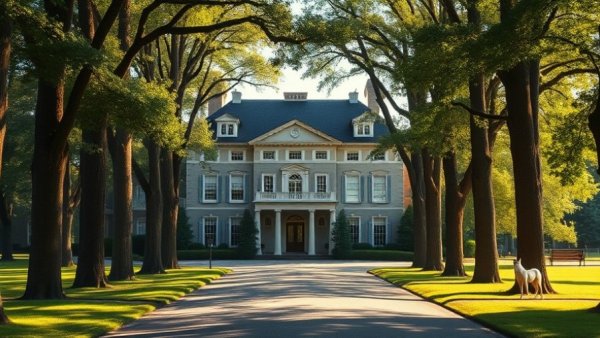 Luxury boutique hotel set in a lush, tree-lined estate.