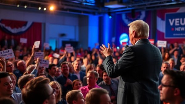 Energetic political rally highlighting Gustavo Petro's bold leadership.