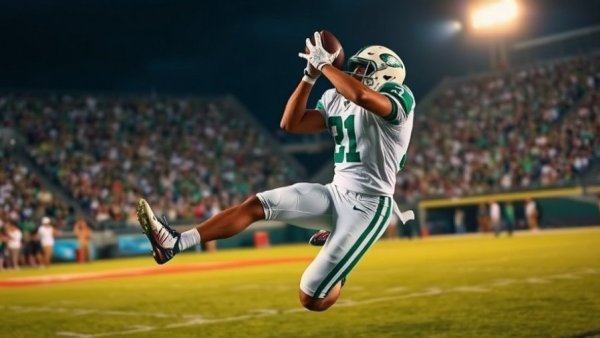 CCS NCS football playoffs action, player making a catch.