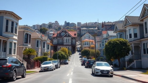 Quiet San Francisco street with houses and parked cars, sunny day.