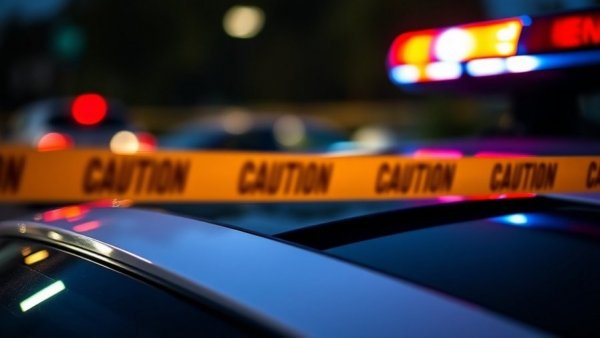 Police car with flashing lights related to check fraud in Campbell.