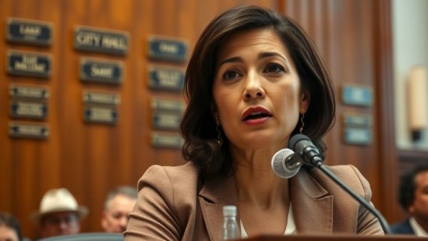 Executive at city hall meeting discusses Trump homelessness funding cuts.