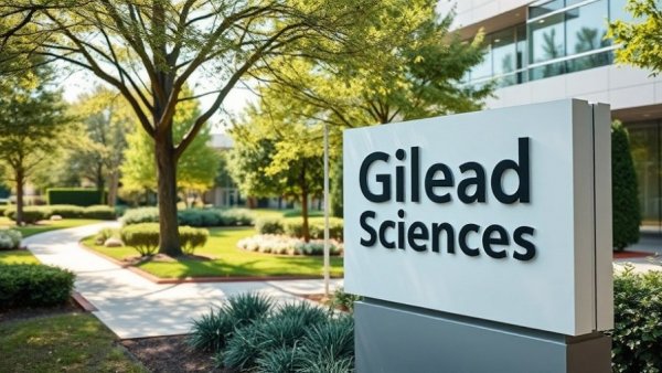 Gilead Sciences expansion reflected by its corporate sign and landscape.
