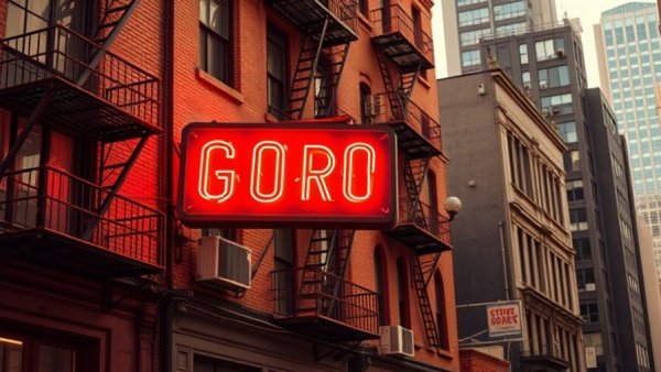 Neon sign 'The Tenderloin' on urban building facade, San Francisco local news.
