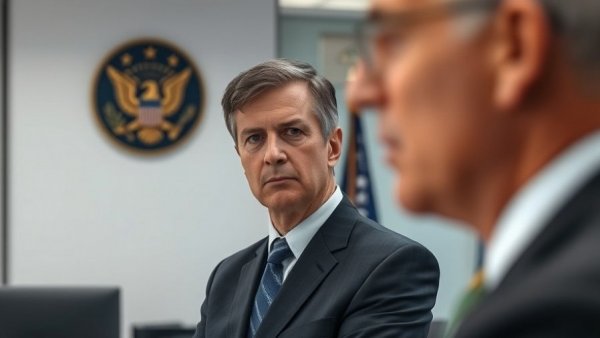 U.S. Military Strikes Controversy in office setting, focused observer.