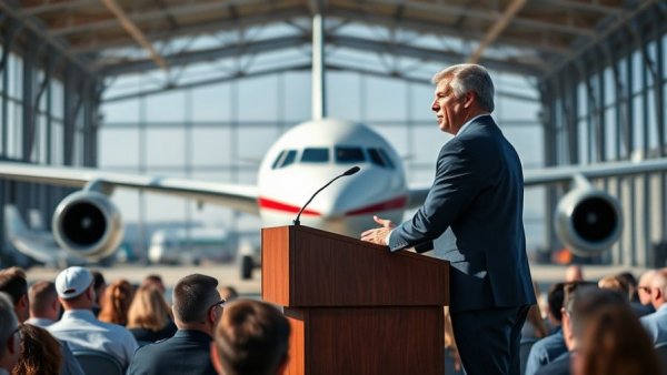 Thanksgiving travel at SFO: man speaking at airport with plane.