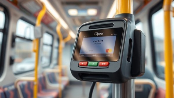 Clipper Card reader inside transit for payment upgrade.
