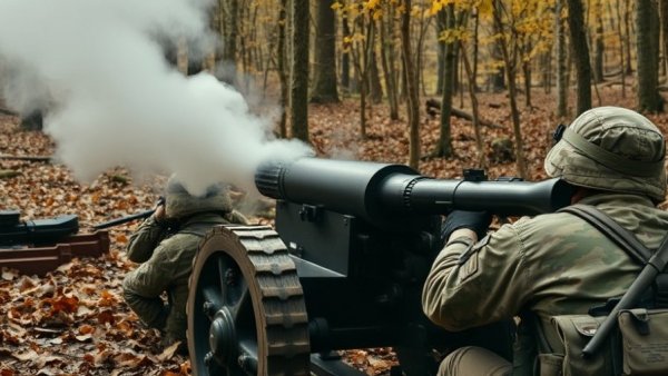 Ukraine Battlefield Update: Soldiers operating artillery in forest.