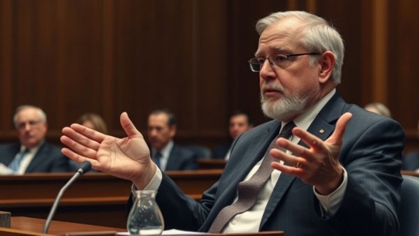 Trump Blasts Henry Cuellar: A man gestures passionately in a meeting.