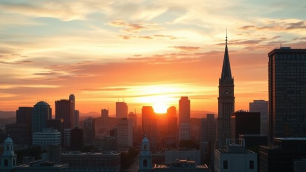 San Francisco skyline at sunset symbolizes housing market recovery.