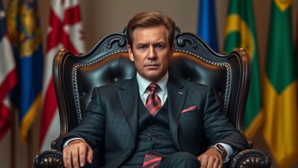 Serious man in formal attire seated with flags in background, related to Deadly Attack on U.S. Troops in Syria.