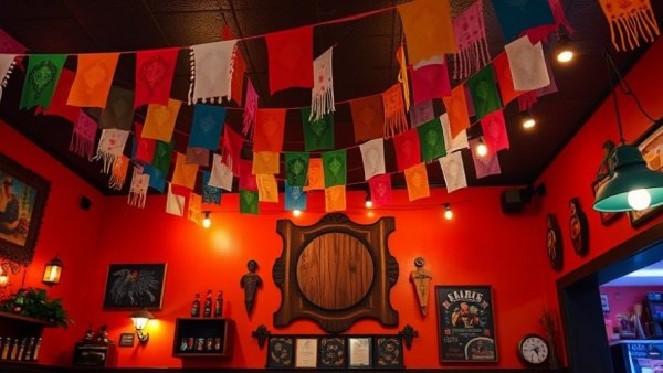 Colorful decor of late-night dining spot in San Francisco.