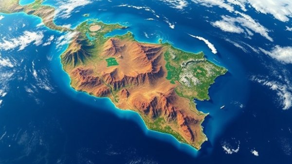 Satellite view of Venezuela showcasing diverse geography and coastline