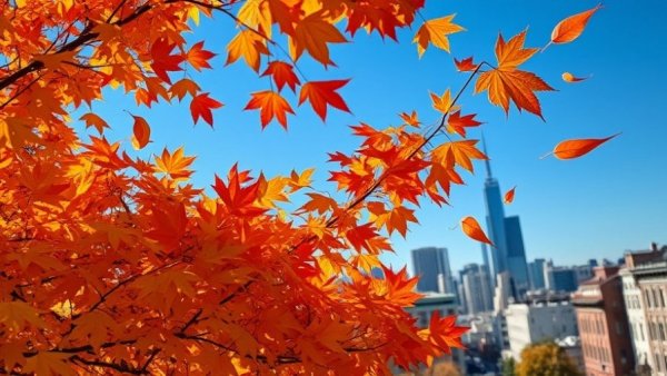 Golden autumn leaves in San Francisco's Nature's golden palette.