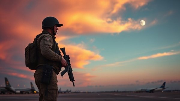 Airport runway scene illustrating Caribbean GPS jamming threats.