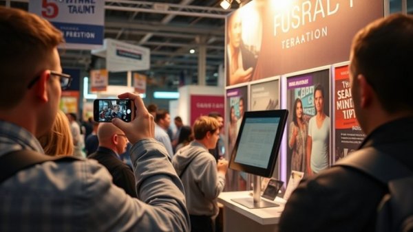 Interactive booth at Turning Point AmericaFest 2025 with event participant posing.