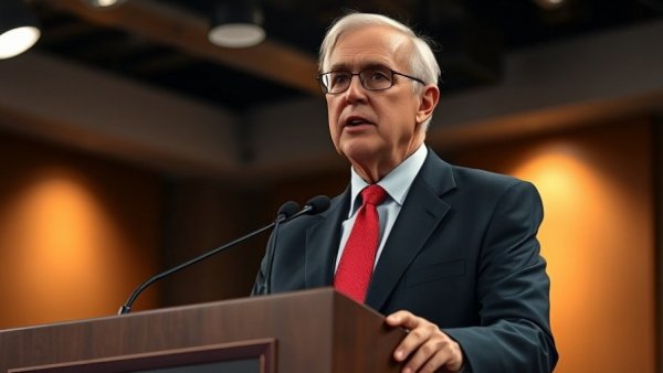 U.S. ambassadors recall Trump administration, older man speaking at a podium.