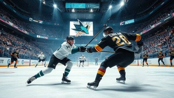 San Jose Sharks performance against Golden Knights in intense hockey match.