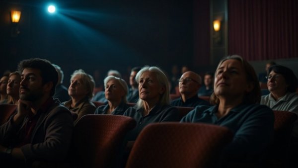 Cinema audience at Ariana Cinema, Afghanistan, watching a film.