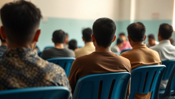 People waiting in clinic representing Myanmar health crisis.