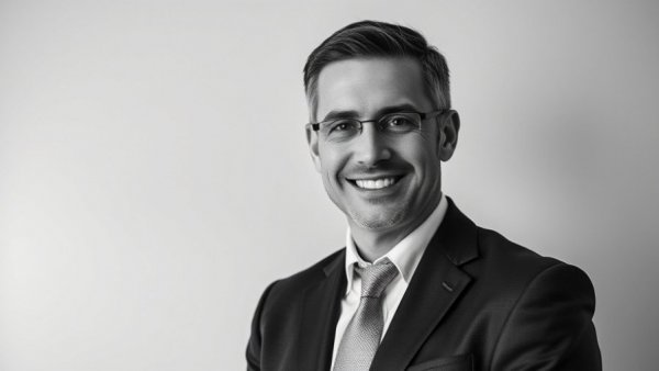 Professional portrait of a smiling businessman for Future of Dallas City Hall concept.