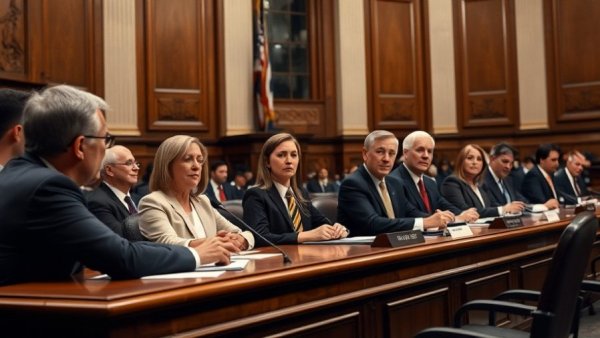 Congressional hearing panel on AI discussing regulation.