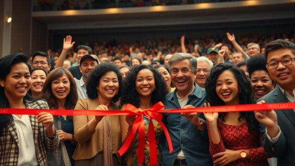 Group celebrates ribbon-cutting at Herz Recreation Center, San Francisco.