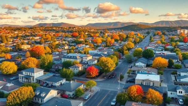 Aerial view of Bay Area homes and market landscape.