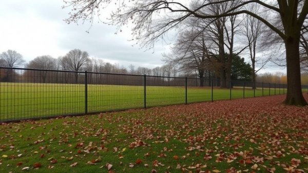 Post-storm view of a fenced area with fallen leaves, related to Russian missiles failed in Venezuela.