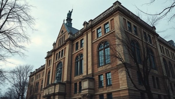 University of Pennsylvania campus with statue and historic building.