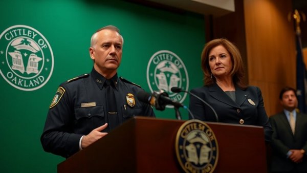 Oakland police cadet program officials at press conference.