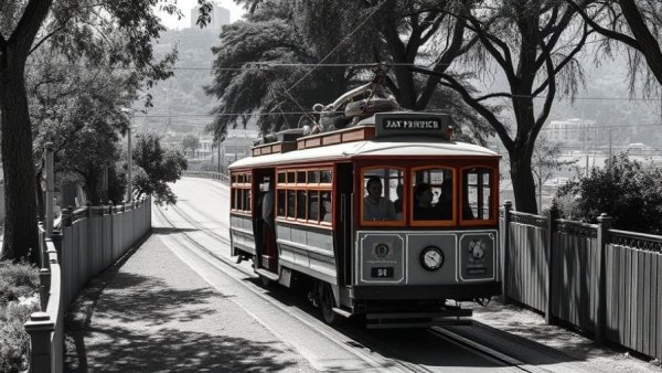 Historic San Francisco streetcar in the Moving San Francisco exhibit.