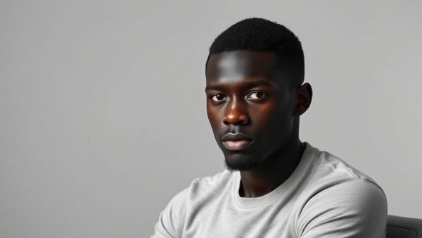 Dallas County exonerates Black man, serious expression, monochrome photo.