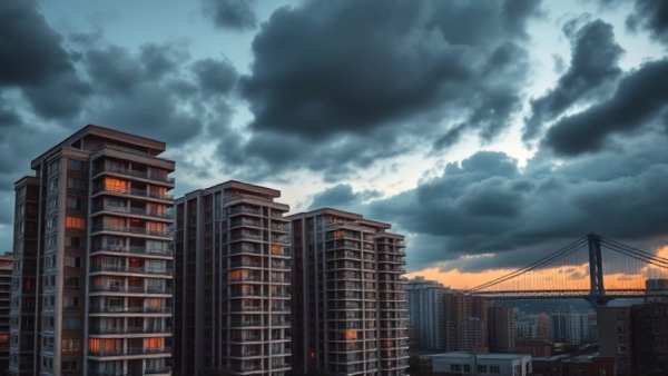 Luxury apartment buildings in San Francisco with bridge view