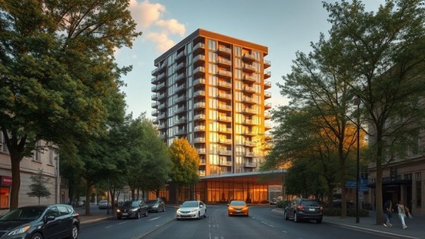 North Berkeley apartment proposal showing a modern building with street view.