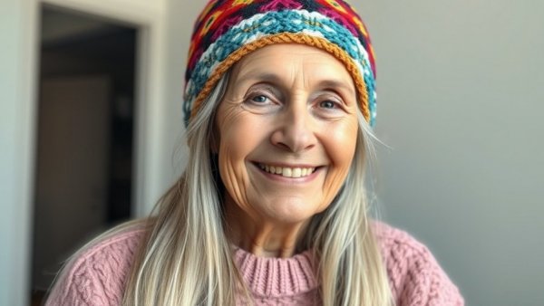 Missing elderly woman from Mill Valley, smiling indoors.