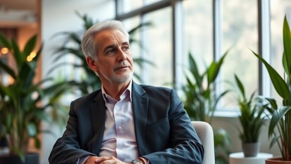 Professional man discussing in modern office setting, boutique hotels near me.