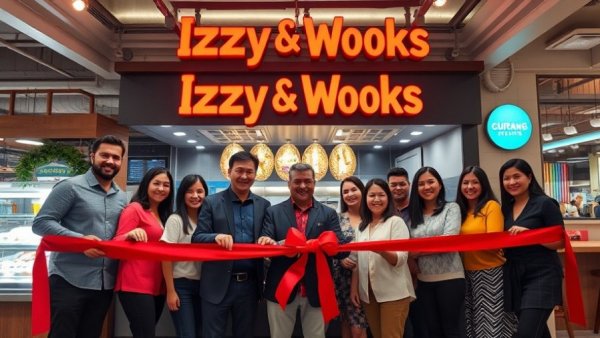Ribbon cutting at Izzy & Wooks food stall in Ikea Saluhall