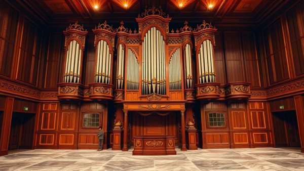 Castro Theatre's new organ with intricate design and multiple keyboards.